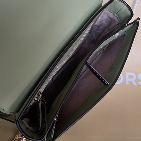 Michael Kors Carmen Medium Monogram Flap Crossbody Convertible Shoulder Bag - Picture 11 of 16